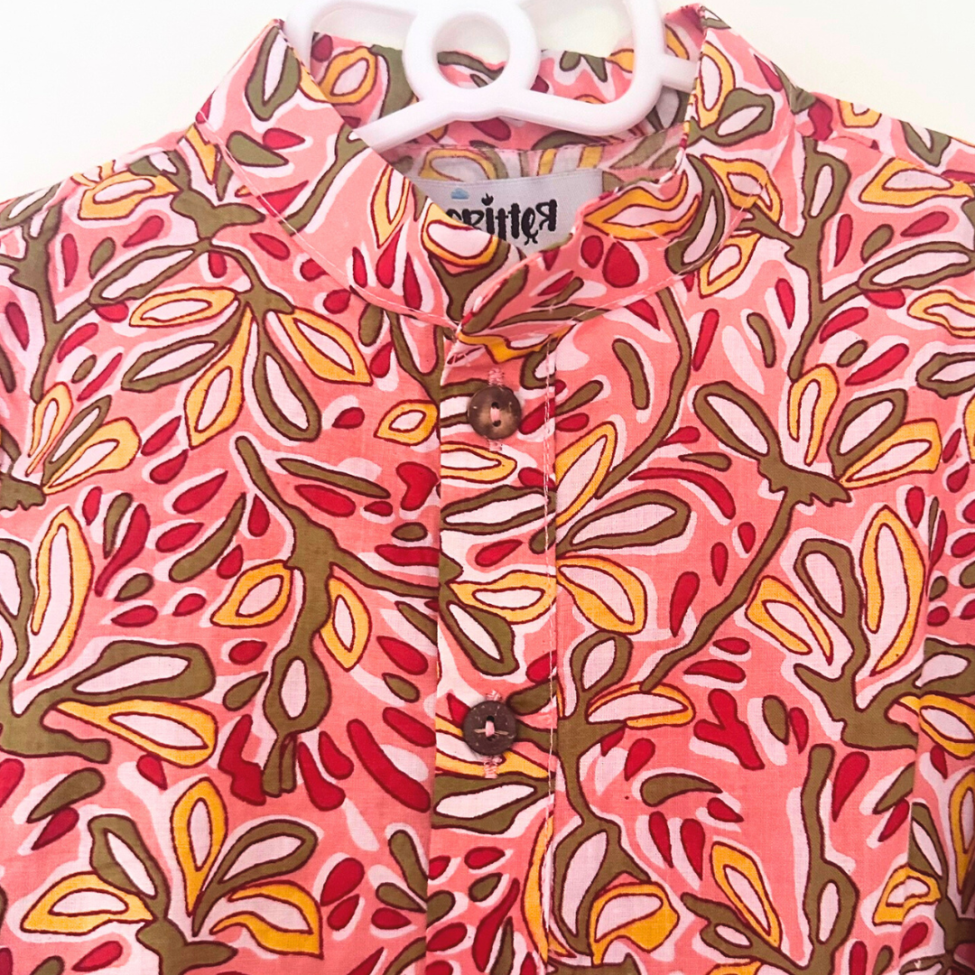 Twin Blossom Set – Festive Floral Print Kurtas - TwinsTribe x Critter Kids Festive Collection