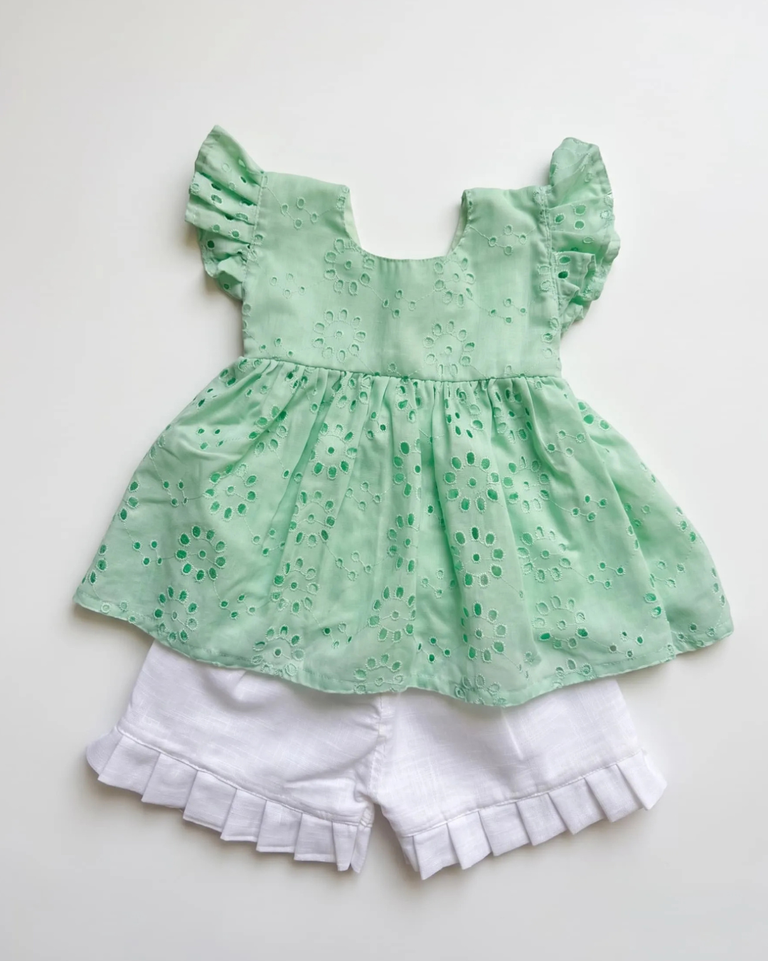 Candy Pop – Coral & Mint Pure Cotton Co-ord Sets for Twin Girls – TwinsTribe x Chhutkan Celebration Edit
