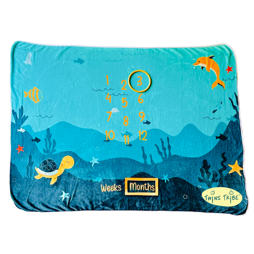 Twins Milestone Blanket - Under The Sea