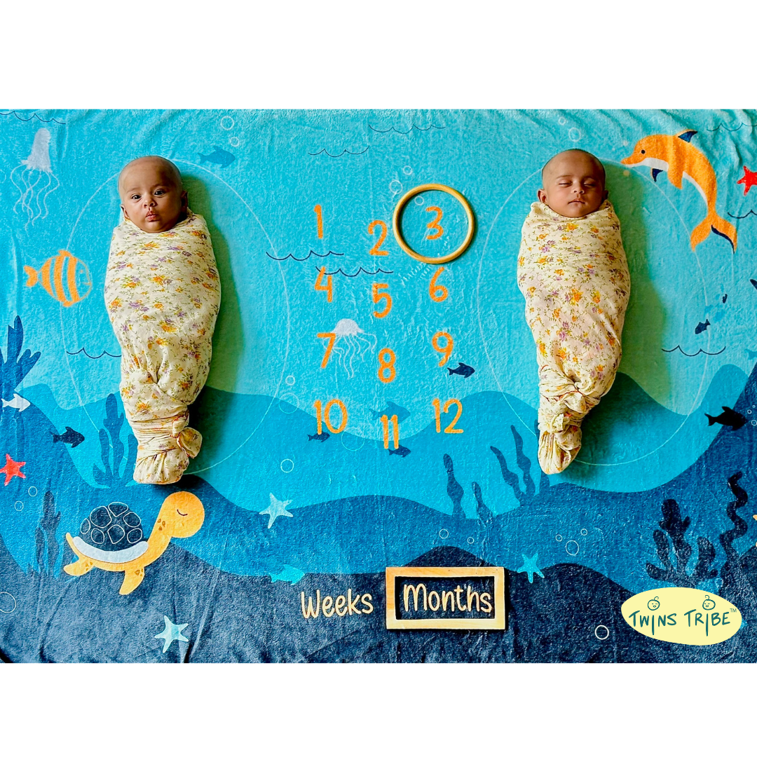 Twins Milestone Blanket - Under The Sea