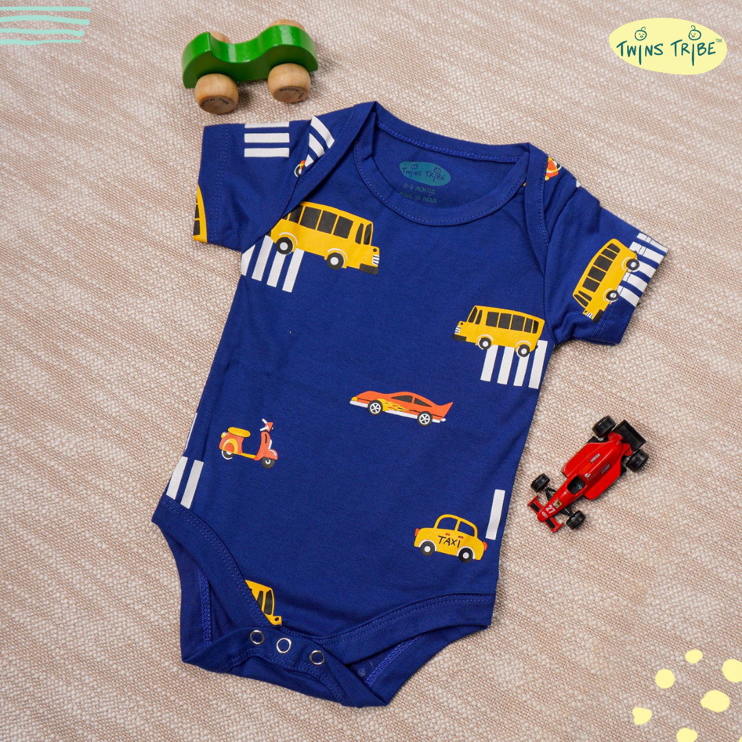 TwinsTribe Twins Onesie Set – Wheels & Wings