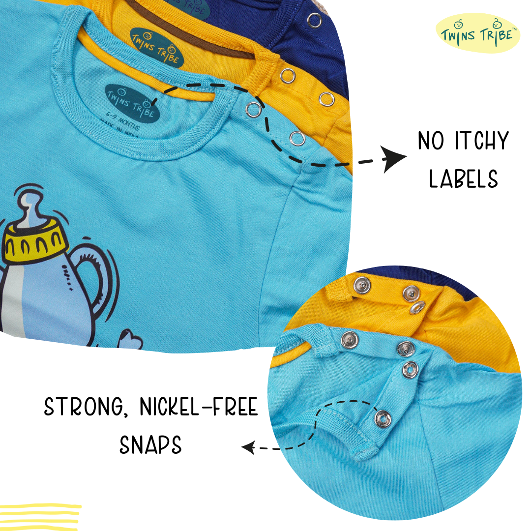 TwinsTribe Twins Tees Set – I Love Mom · I Love Dad