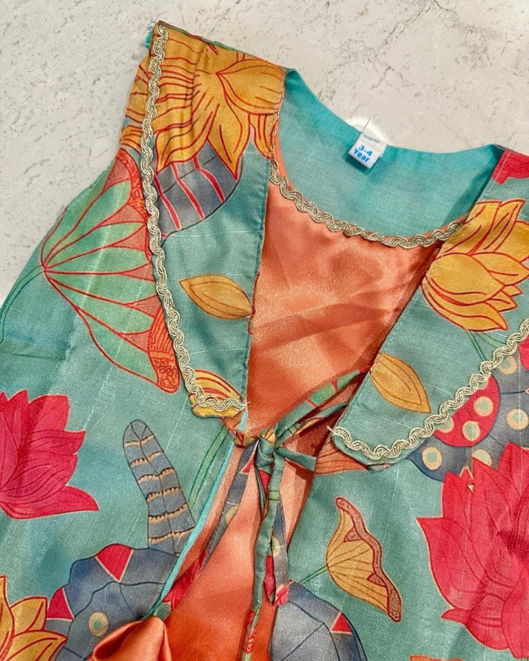 Lotus Lights – Printed Soft Silk Kurta Pajama & Palazzo Set for Boy-Girl Twins – TwinsTribe x Chhutkan Diwali Edit