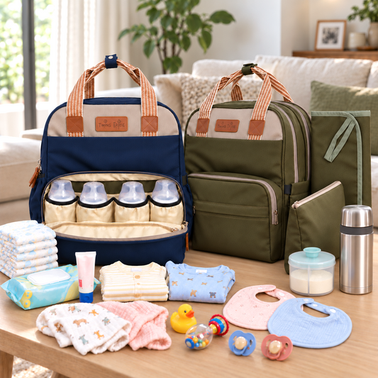 TwinsTribe DoubleDuty: Expandable Diaper Bag for Twins
