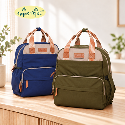 TwinsTribe DoubleDuty: Expandable Diaper Bag for Twins