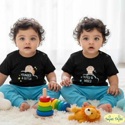 TwinsTribe Twins Tees Set – Older & Wiser · Younger & Cuter