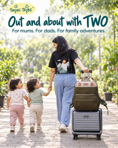 TwinsTribe DoubleDuty: Expandable Diaper Bag for Twins