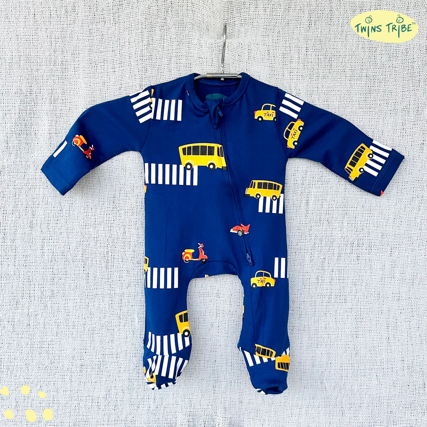 TwinsTribe Twins Rompers Set – Wheels & Wings