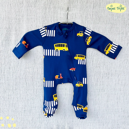 TwinsTribe Twins Rompers Set – Wheels & Wings