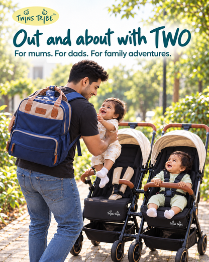 TwinsTribe DoubleDuty: Expandable Diaper Bag for Twins