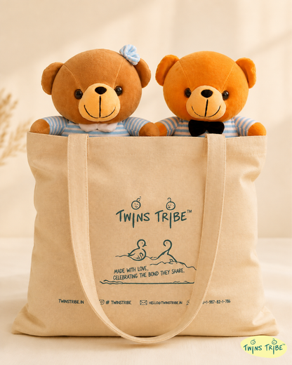 Double Cuddle Twin Bears – Brother & Sister Duo - Plush Toys Gift Set for Twins