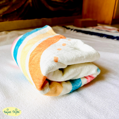 Twins Milestone Blanket - Rainbow Ride