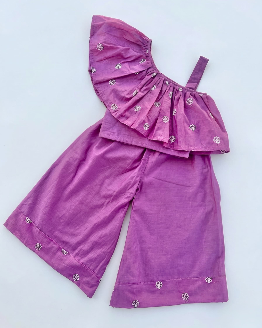 Twin Lilac – Purple Chanderi Kurta Pajama & Palazzo Set for Twins – TwinsTribe x Chhutkan Celebration Edit