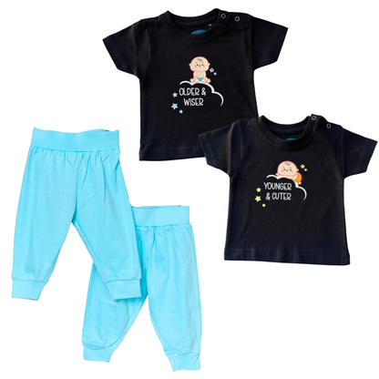 TwinsTribe Twins Tees Set – Older & Wiser · Younger & Cuter