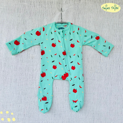 TwinsTribe Twins Rompers Set – Apples & Oranges