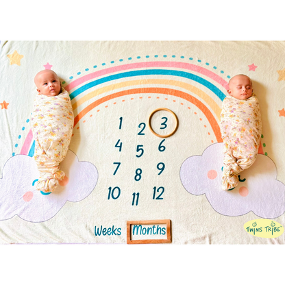Twin girl milestone blanket sale