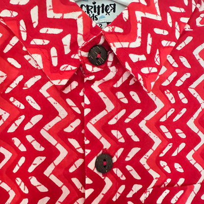 Twin Harmony Set – Red & Mustard Festive Shirts - TwinsTribe x Critter Kids Festive Collection