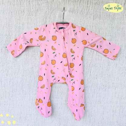 TwinsTribe Twins Rompers Set – Apples & Oranges