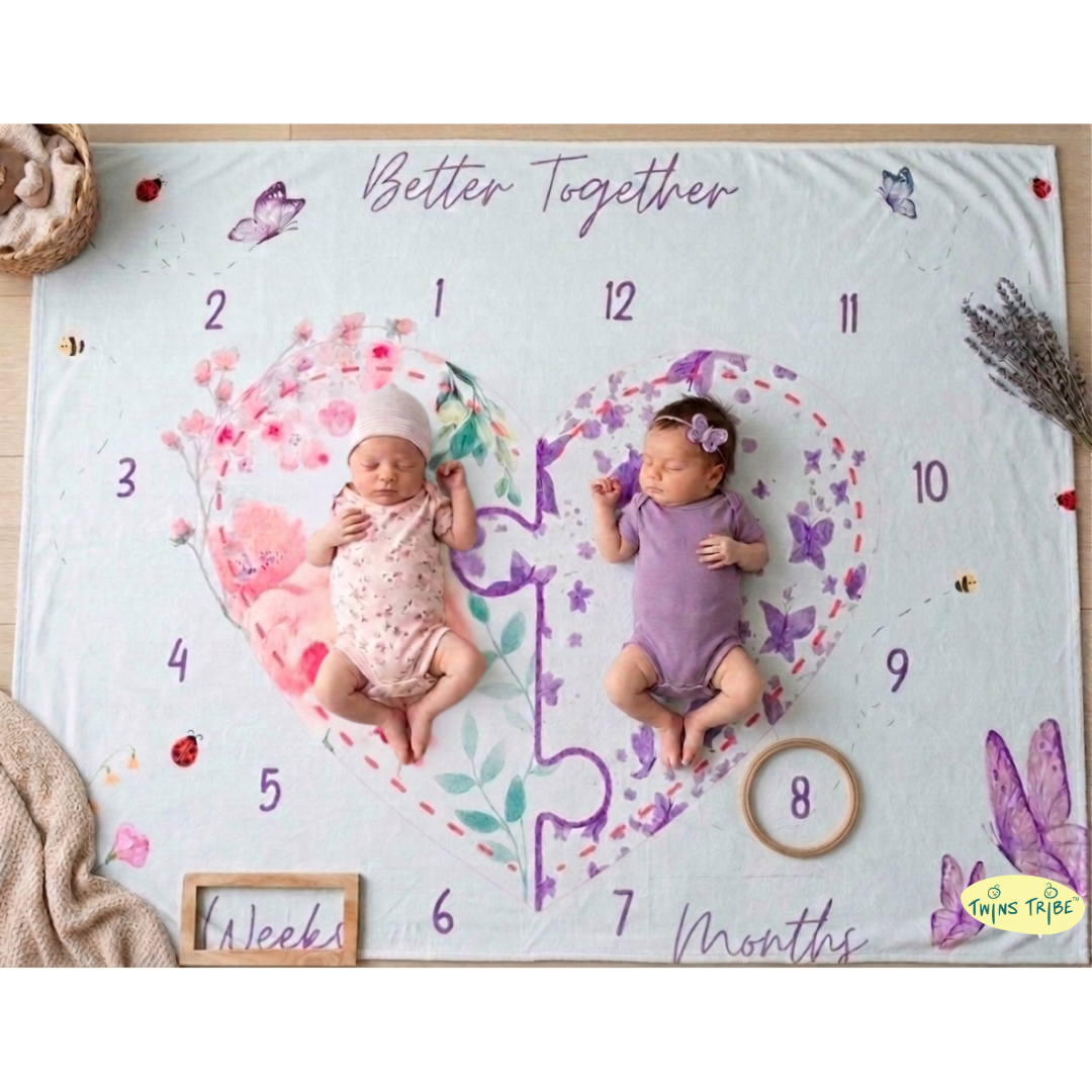 Twins Milestone Blanket - Better Together
