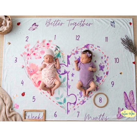 Twins Milestone Blanket - Better Together