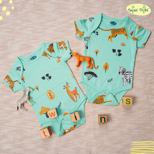 TwinsTribe Twins Onesie Set – Spots & Stripes