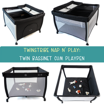 Nap n Play Twin Bassinet n Playpen Bed for Newborn Twins Twins Tribe