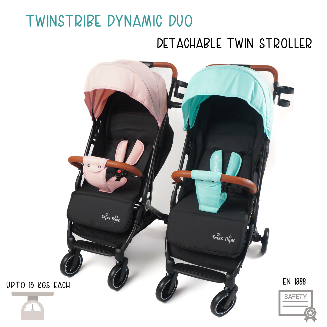 Dynamic Duo Detachable Twin Stroller Pram Pushchair Twins Tribe