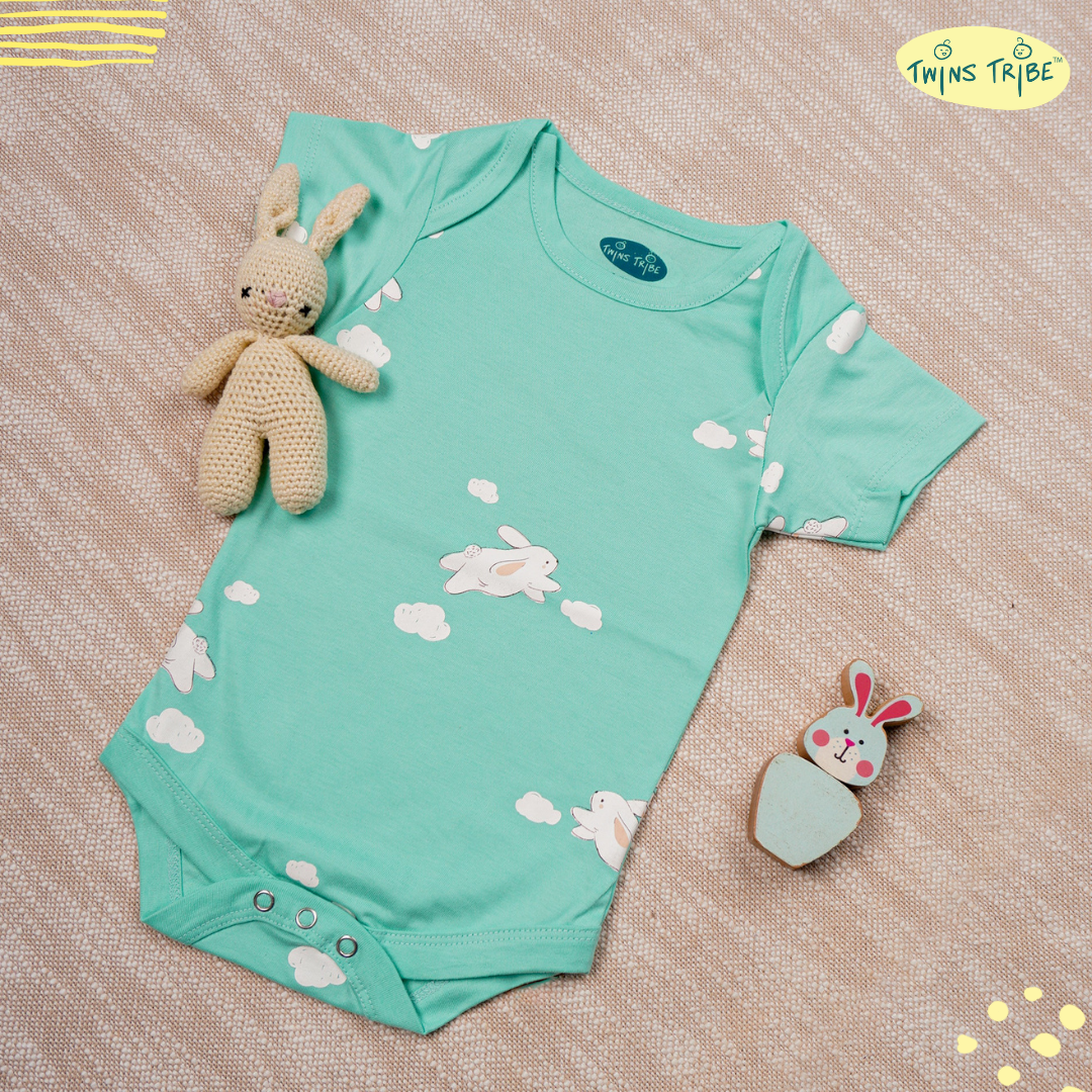 TwinsTribe Twins Onesie Set – Sheep and Bunnies