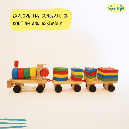 TwinsTribe Build & Roll – Wooden Vehicle Builder Gift Set for Twins