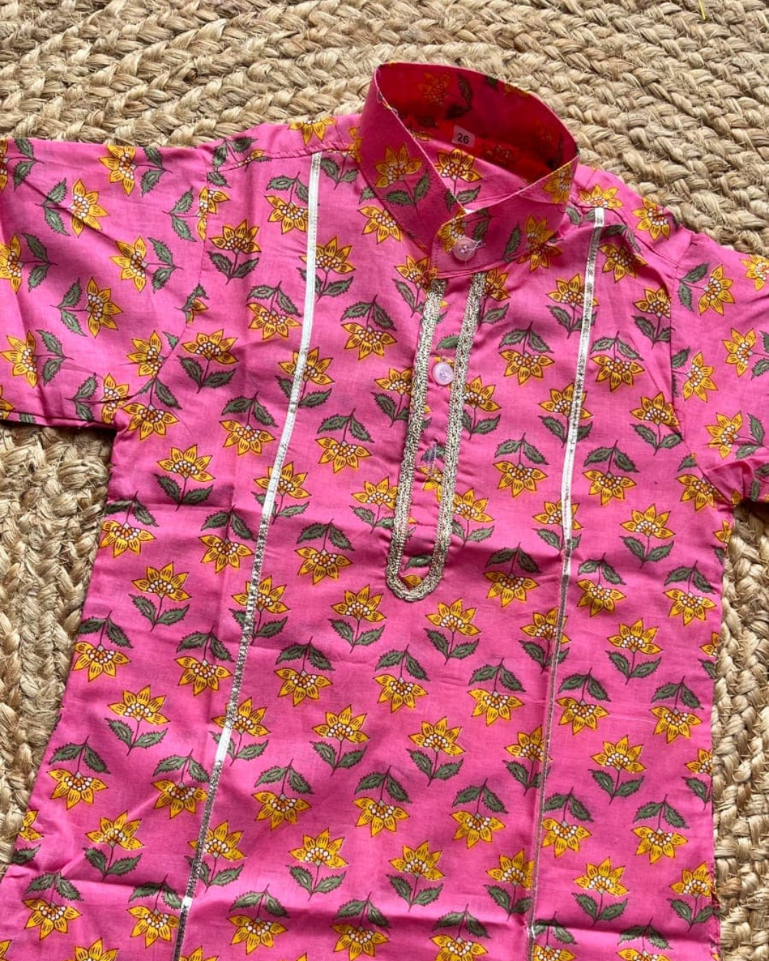 Twin Utsav – Yellow & Pink Floral Kurta Pajama Sets for Twin Boys – TwinsTribe x Chhutkan Celebration Edit