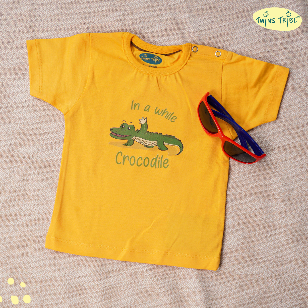 TwinsTribe Twins Tees Set – Alligator & Crocodile