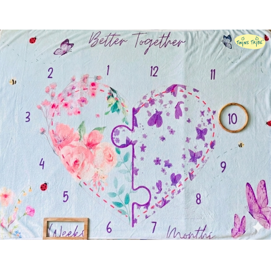 Twins Milestone Blanket - Better Together