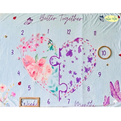 Twins Milestone Blanket - Better Together