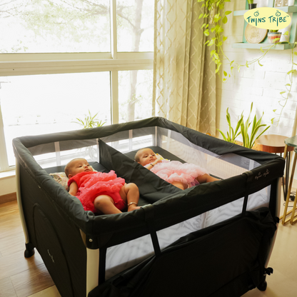 TwinsTribe Nap n’ Play: Twin Bassinet cum Playpen