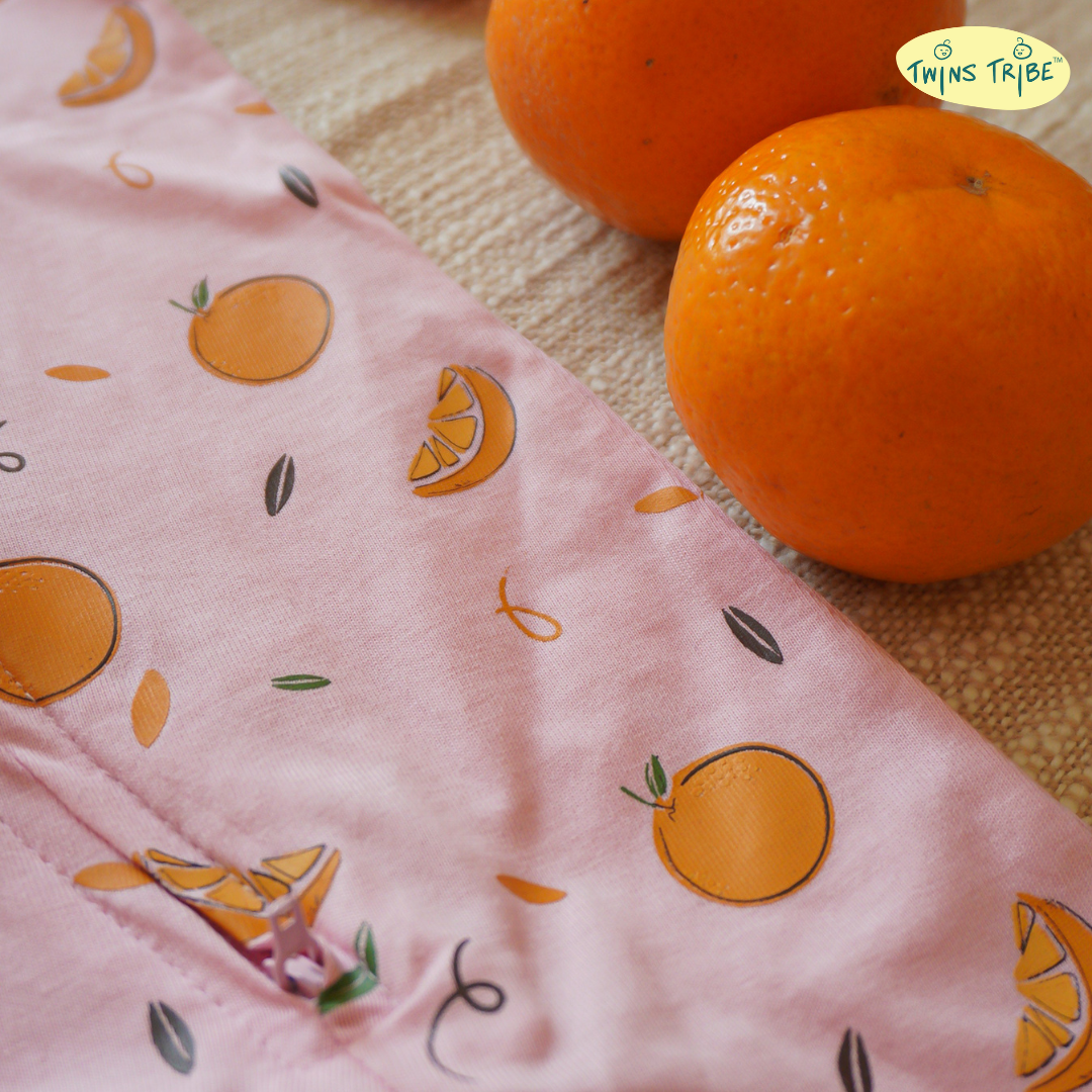 TwinsTribe Twins Onesie Set – Apples & Oranges