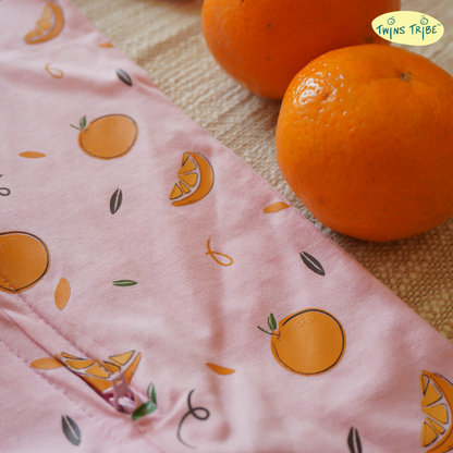 TwinsTribe Twins Onesie Set – Apples & Oranges