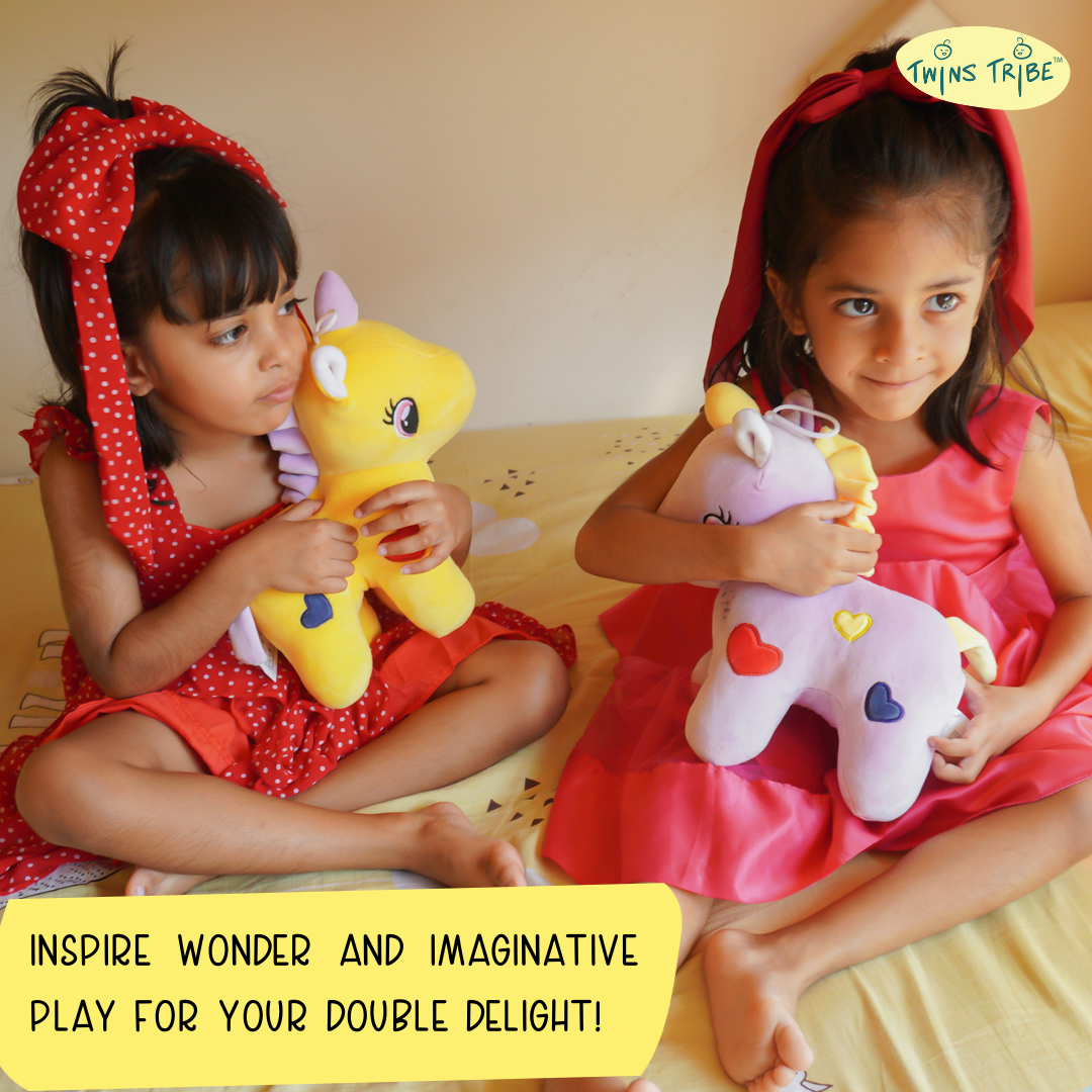 TwinsTribe Enchanted Unicorns - Plush Toys Gift Set for Twins