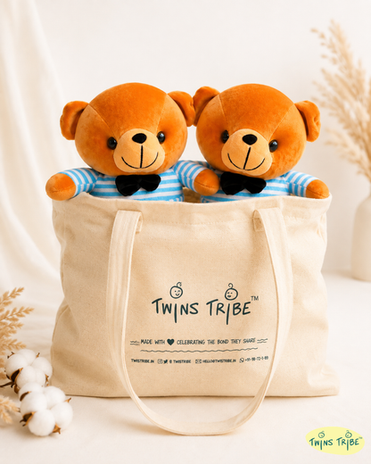 Double Cuddle Twin Bears – Brother Duo - Plush Toys Gift Set for Twin Boys