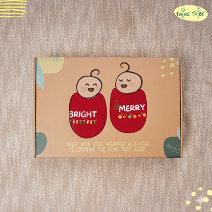 TwinsTribe Twins Tees Set – Christmas Special - Merry & Bright