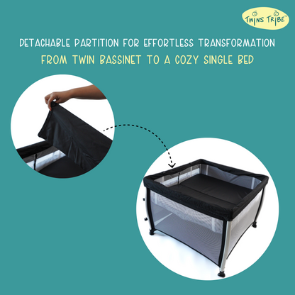 Nap n Play Twin Bassinet n Playpen Bed for Newborn Twins Twins Tribe