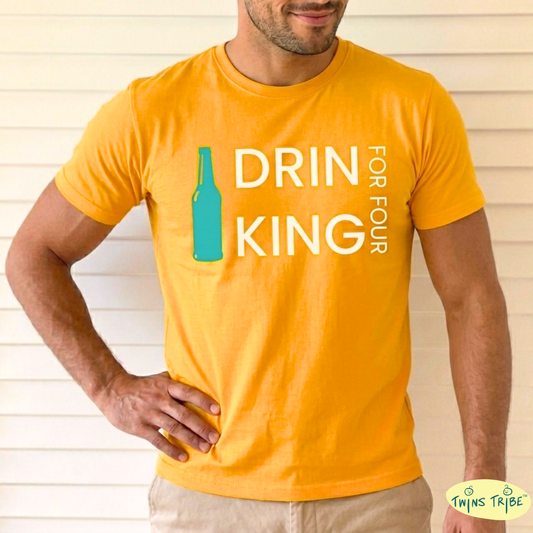 Drinking for four – Tee for twin dad