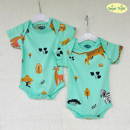 TwinsTribe Twins Onesie Set – Spots & Stripes