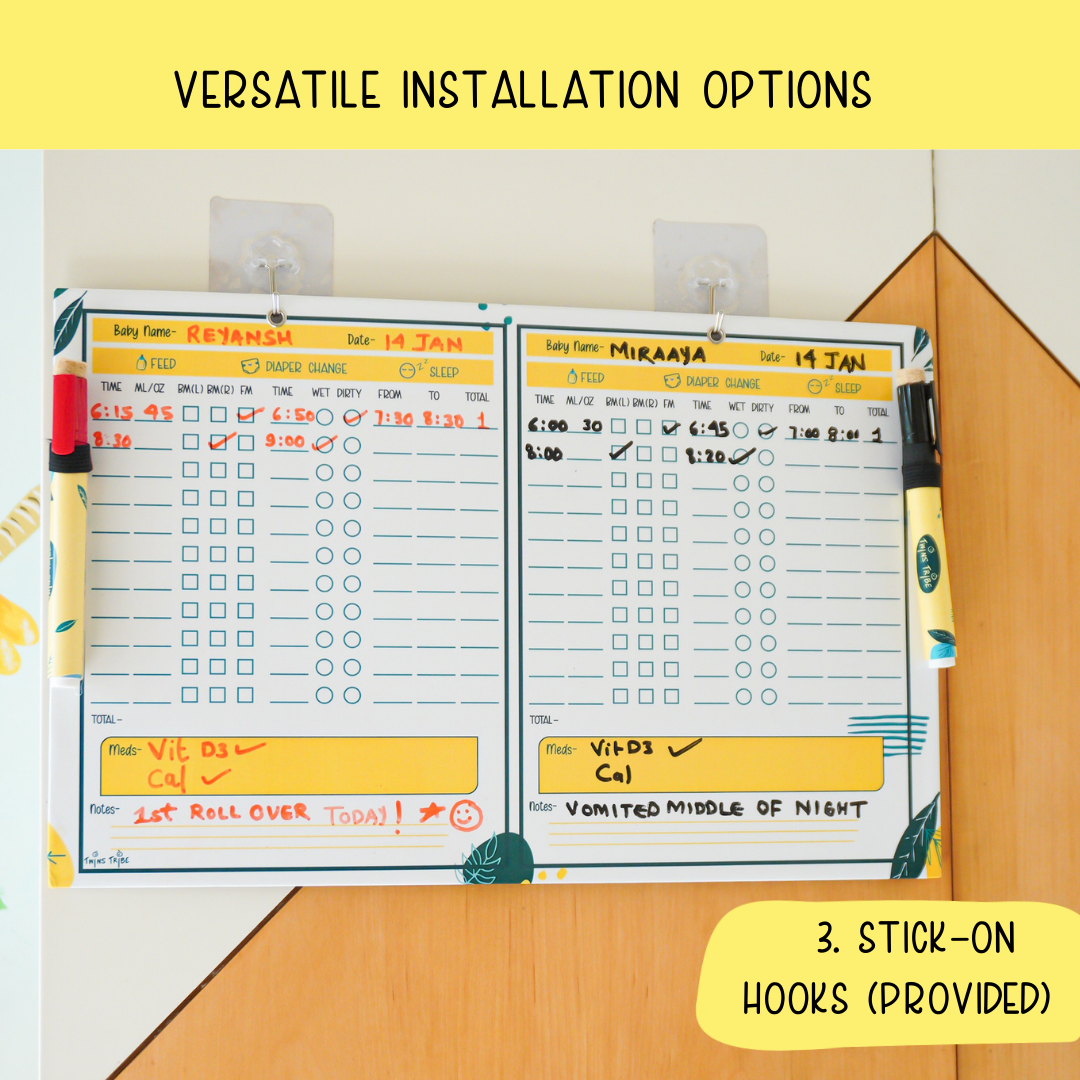 TwinsTribe Activity Log for Newborn Twins