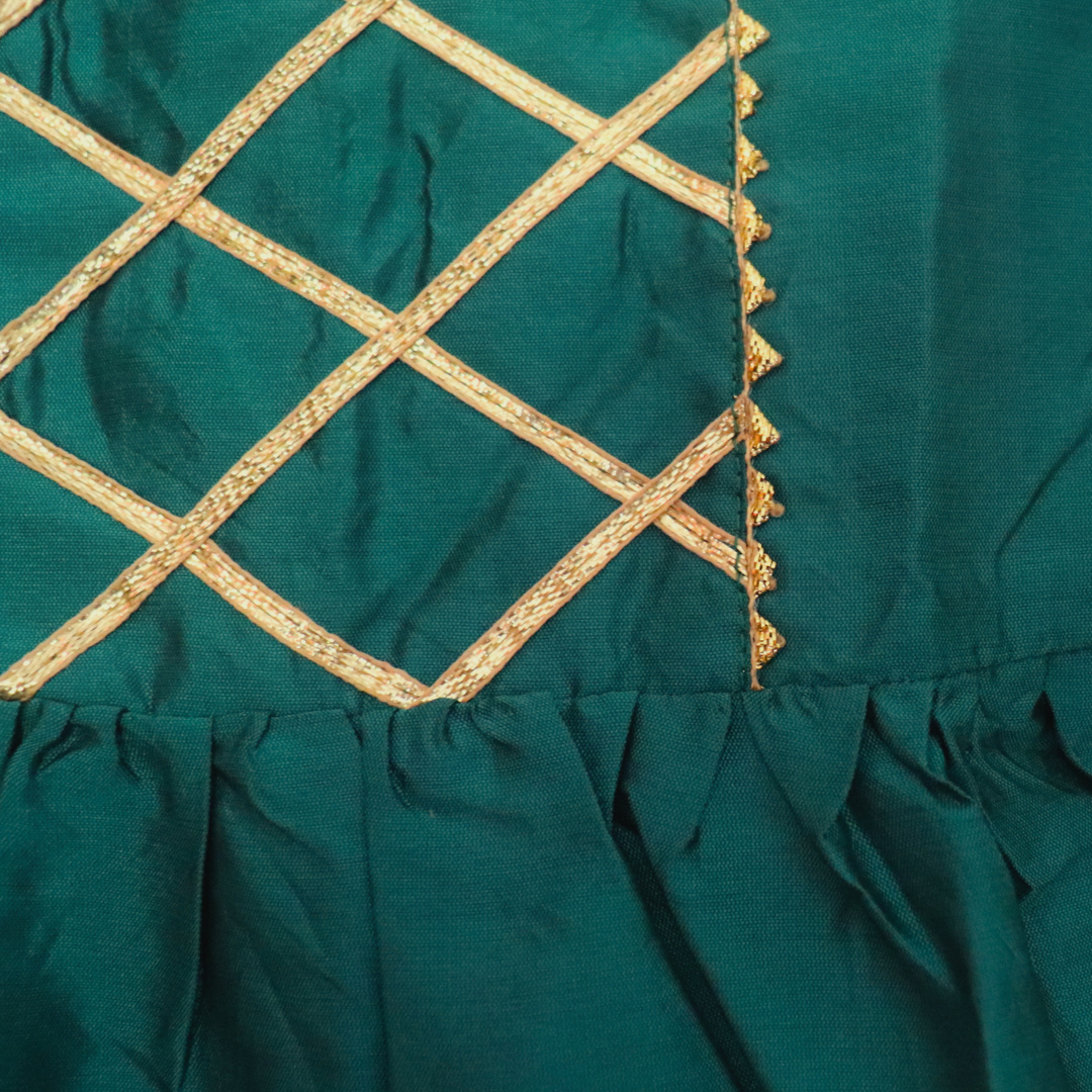 Twin Noor Set – Green & Golden Kurta Outfits - TwinsTribe x Critter Kids Festive Collection