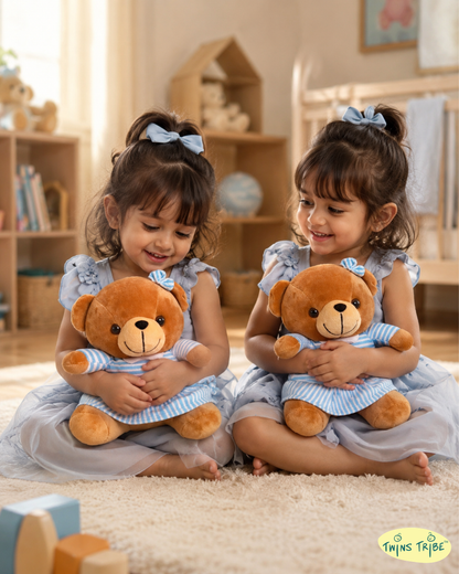 Double Cuddle Twin Bears – Sister Duo - Plush Toys Gift Set for Twin Girls