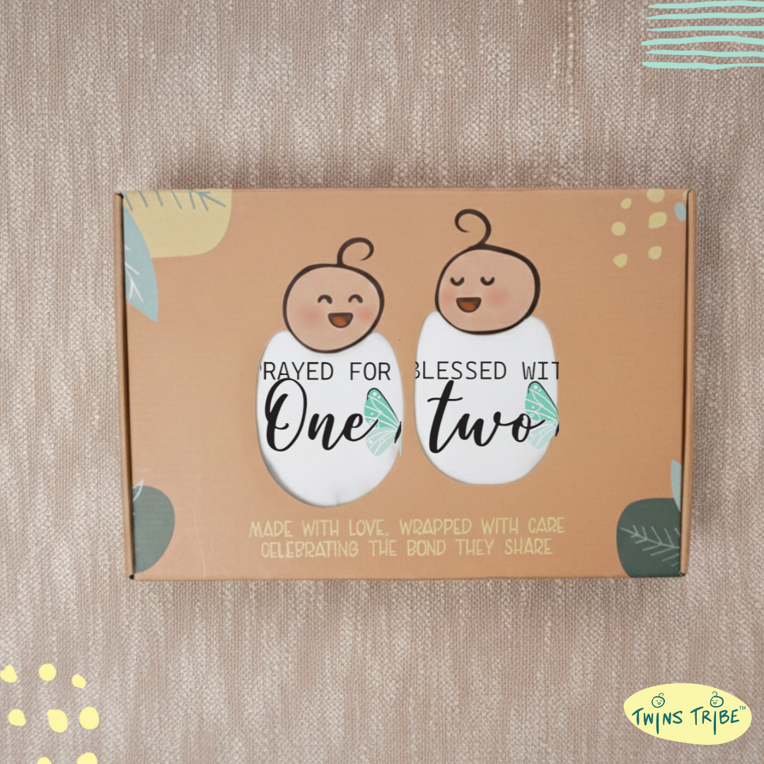 TwinsTribe Twins Tees Set – Prayed for One · Blessed with Two