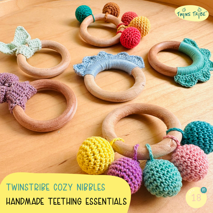 TwinsTribe Cozy Nibbles – Handmade Teething Essentials Set