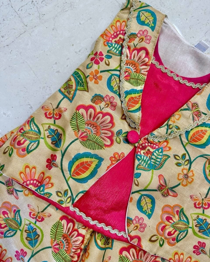 Rang Gulzar – Printed Soft Silk Kurta Pajama & Palazzo Set for Boy-Girl Twins – TwinsTribe x Chhutkan Diwali Edit