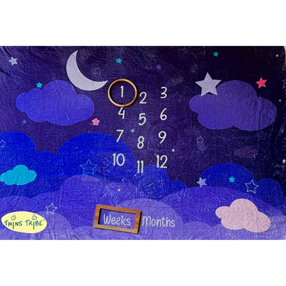 Twins Milestone Blanket - The Night Sky