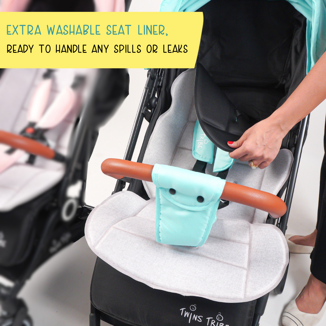 Dynamic Duo Detachable Twin Stroller Pram Pushchair Twins Tribe